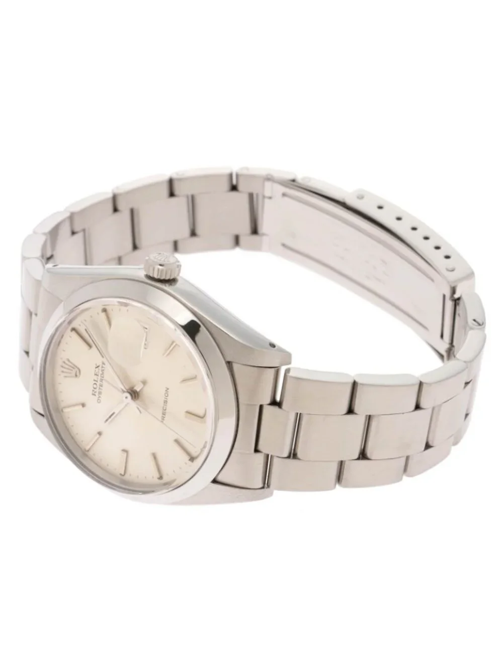 Rolex Oyster Date 34 Precision Caliber Watch Stainless Steel Silver Dial Manual